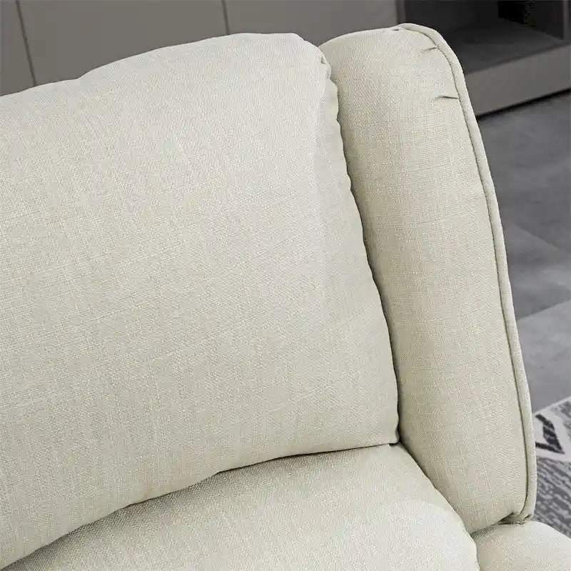 Linen Massage Recliner with Lumbar Heat and Footrest