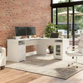 72-Inch L-Shaped Computer Desk with Drawers and Storage Cabinet