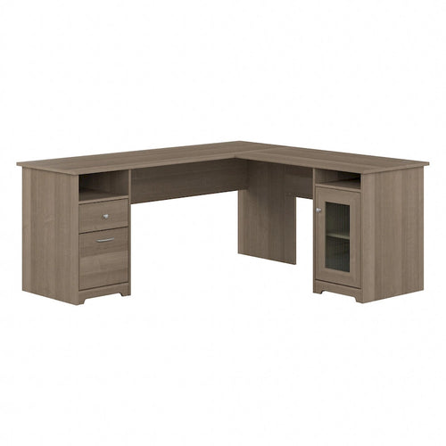 72-Inch L-Shaped Computer Desk with Drawers and Storage Cabinet