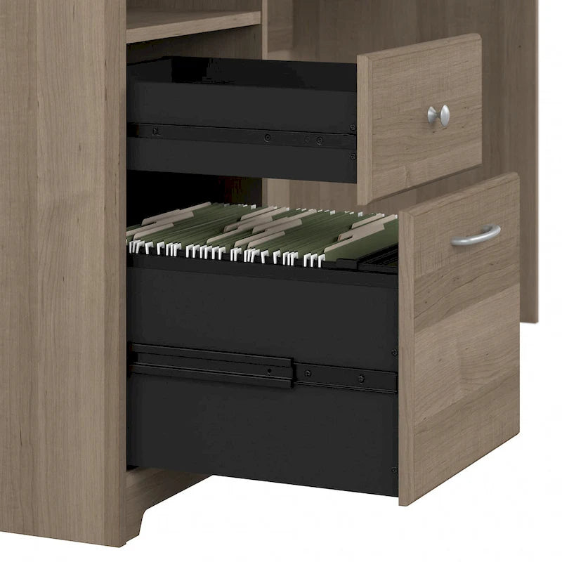 72-Inch L-Shaped Computer Desk with Drawers and Storage Cabinet