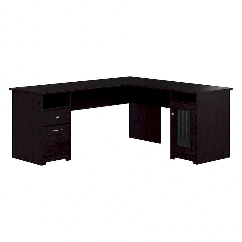 72-Inch L-Shaped Computer Desk with Drawers and Storage Cabinet