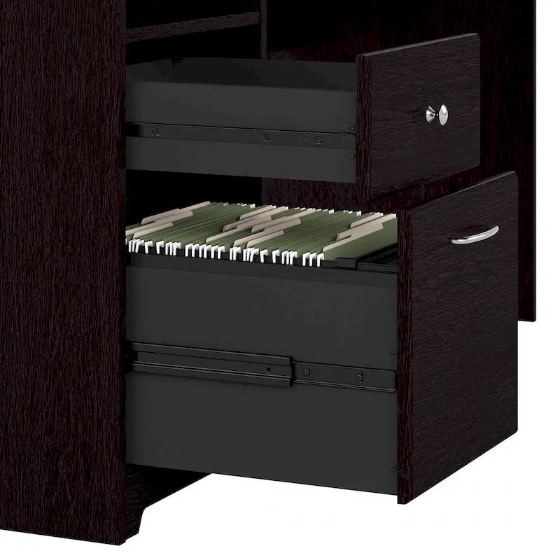 72-Inch L-Shaped Computer Desk with Drawers and Storage Cabinet