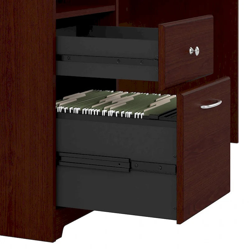 72-Inch L-Shaped Computer Desk with Drawers and Storage Cabinet