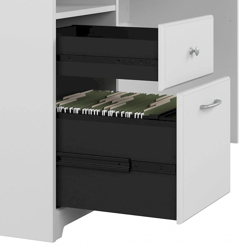 72-Inch L-Shaped Computer Desk with Drawers and Storage Cabinet