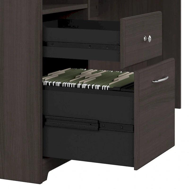 72-Inch L-Shaped Computer Desk with Drawers and Storage Cabinet