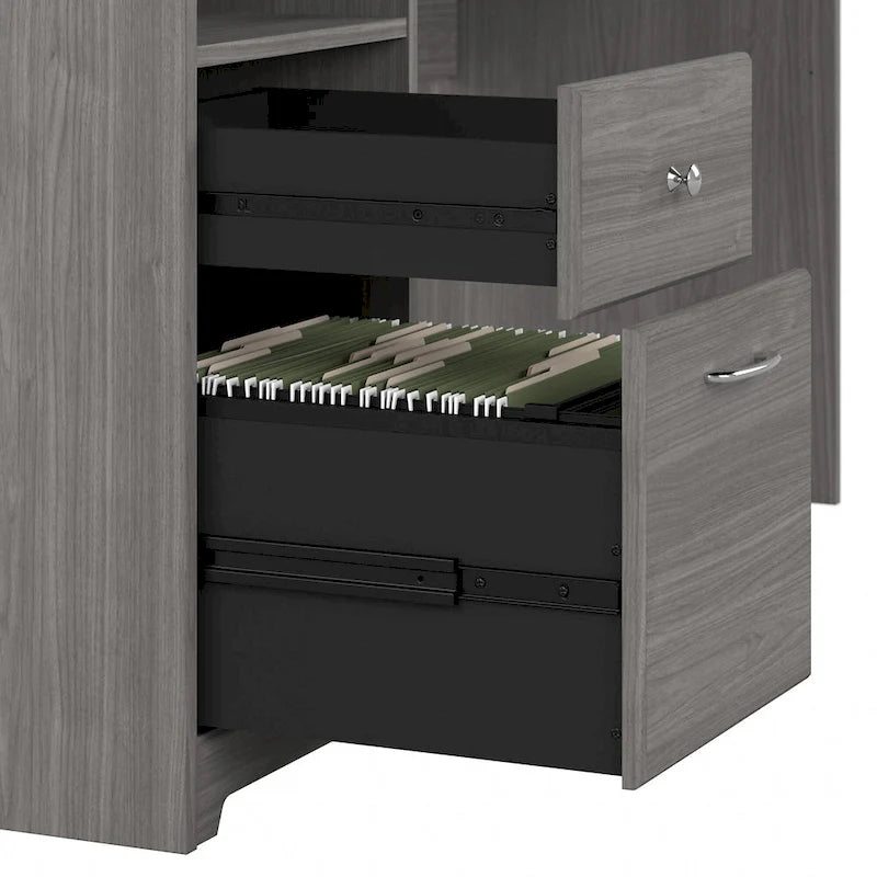 72-Inch L-Shaped Computer Desk with Drawers and Storage Cabinet