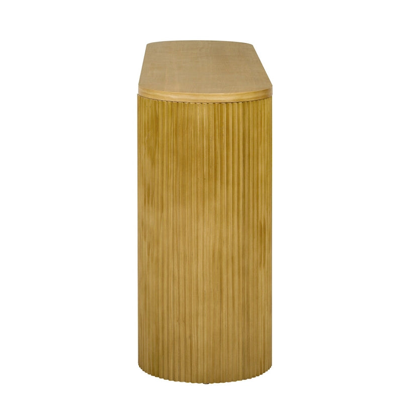 Two-Drawer Console Table with Curved Legs and Pine Veneer