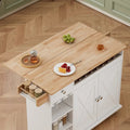 44-Inch Rolling Kitchen Island Cart with Wine Rack and Storage