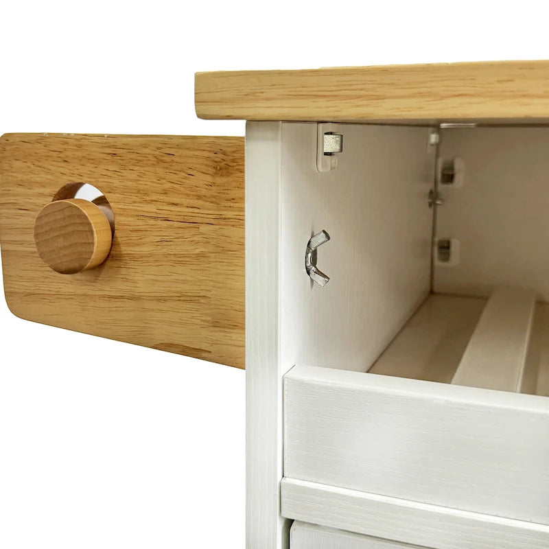 44-Inch Rolling Kitchen Island Cart with Wine Rack and Storage