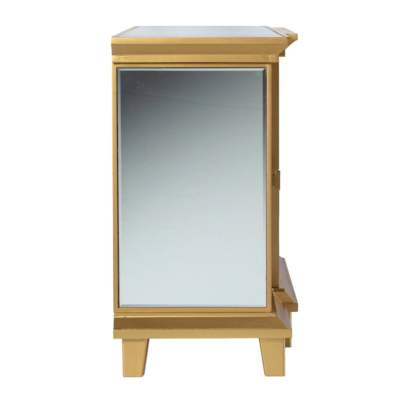 Mirrored TV Stand with Color-Changing Electric Fireplace for TVs up to 62 Inches