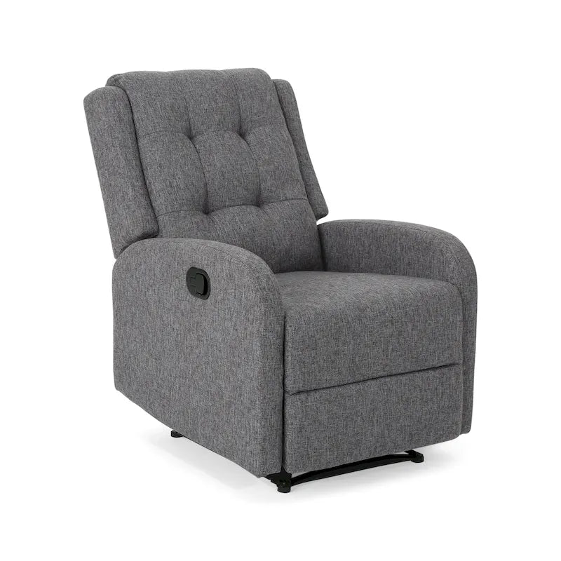 Compact Upholstered Recliner with Tufted Backrest