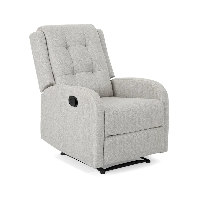 Compact Upholstered Recliner with Tufted Backrest