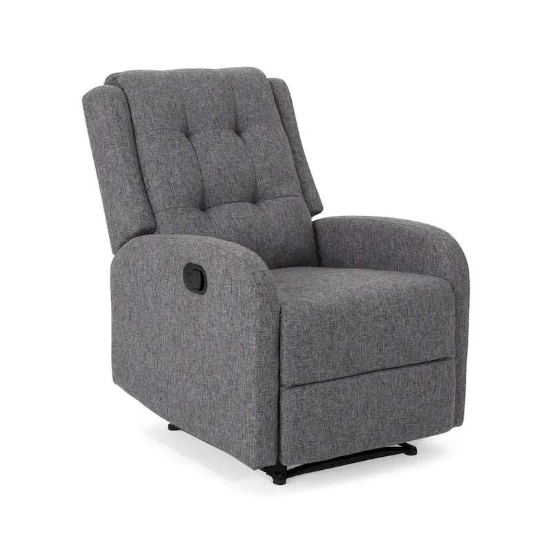 Compact Upholstered Recliner with Tufted Backrest