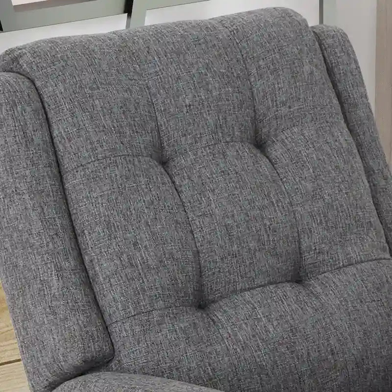 Compact Upholstered Recliner with Tufted Backrest