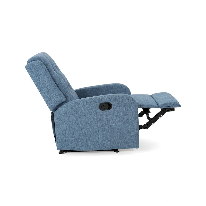 Compact Upholstered Recliner with Tufted Backrest