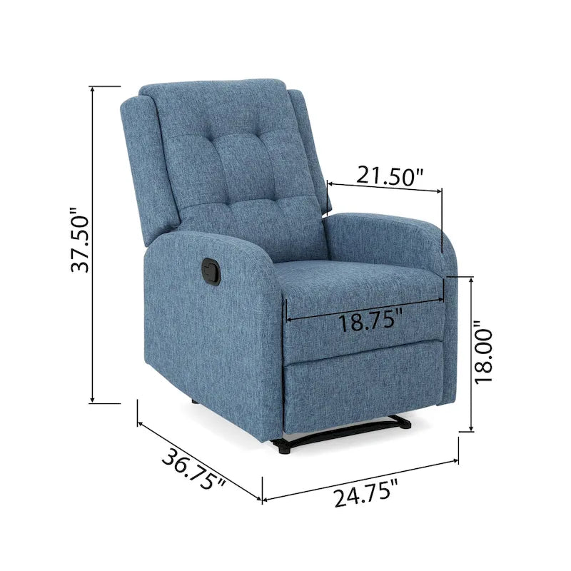 Compact Upholstered Recliner with Tufted Backrest