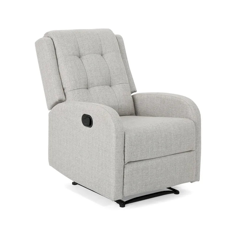 Compact Upholstered Recliner with Tufted Backrest