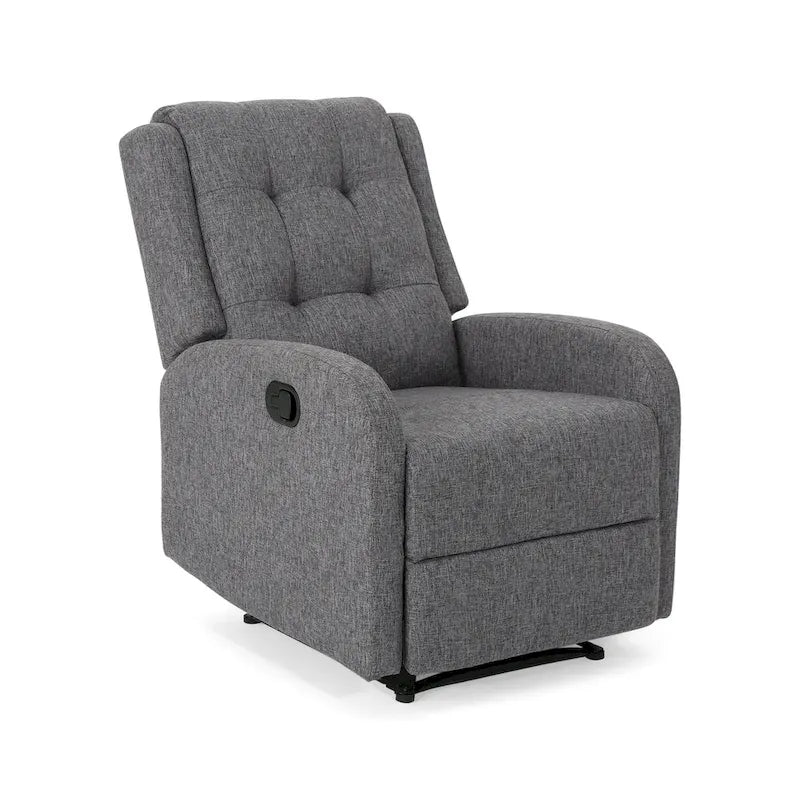 Compact Upholstered Recliner with Tufted Backrest