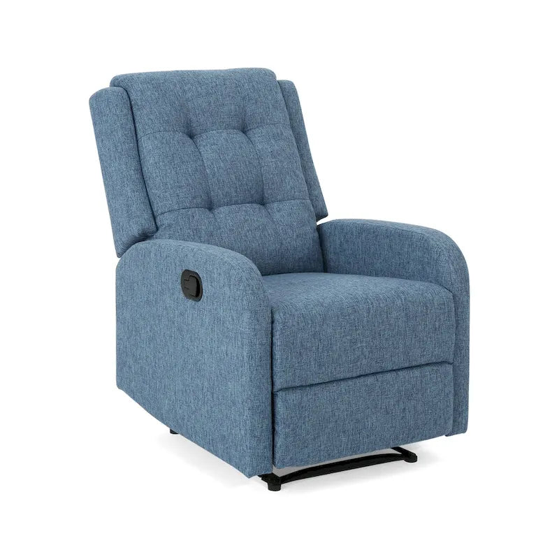 Compact Upholstered Recliner with Tufted Backrest