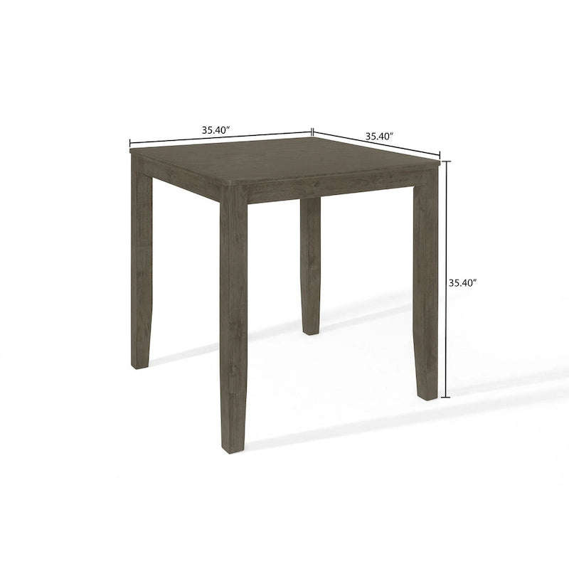 Dark Gray Square Counter-Height Dining Table for Four