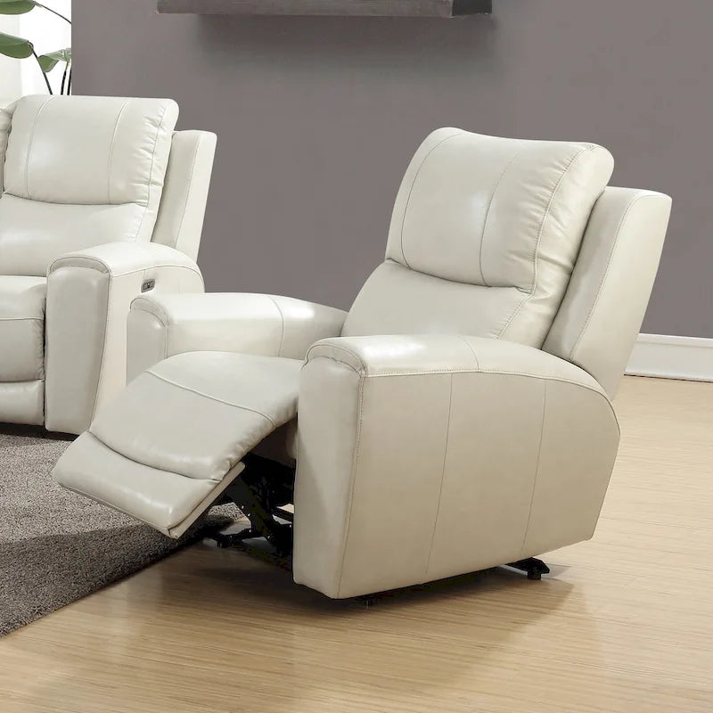 Top Grain Leather Power Reclining Chair with Adjustable Headrest