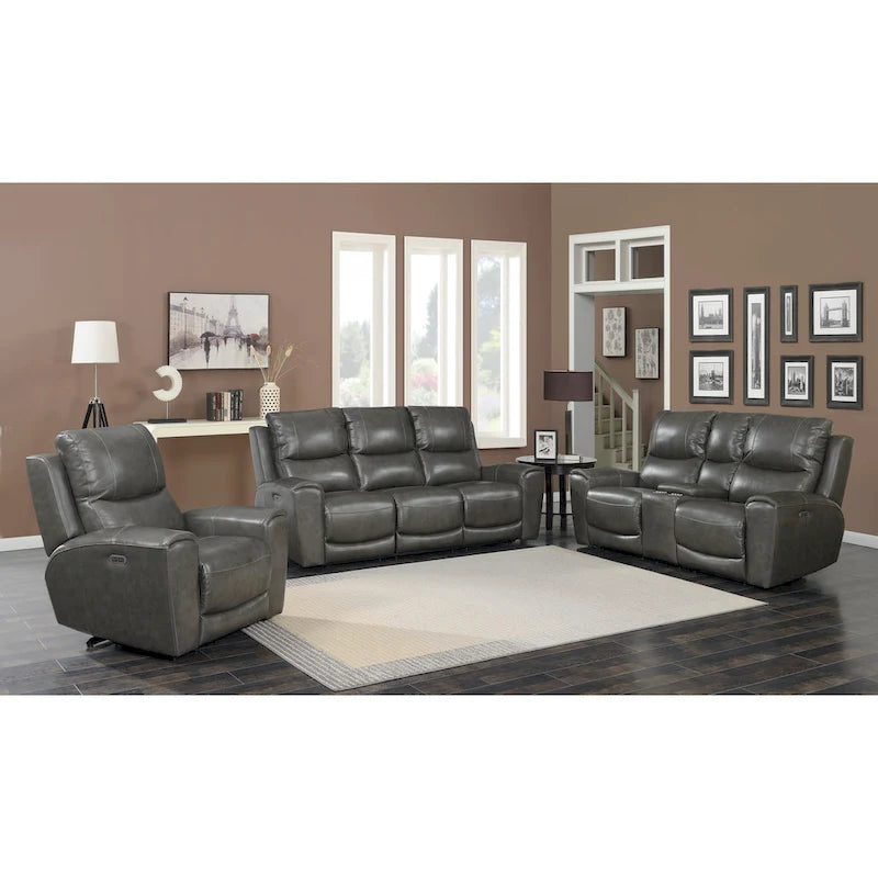 Top Grain Leather Power Reclining Chair with Adjustable Headrest