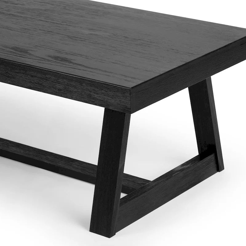 48-Inch Solid Pine Rectangular Trestle Coffee Table