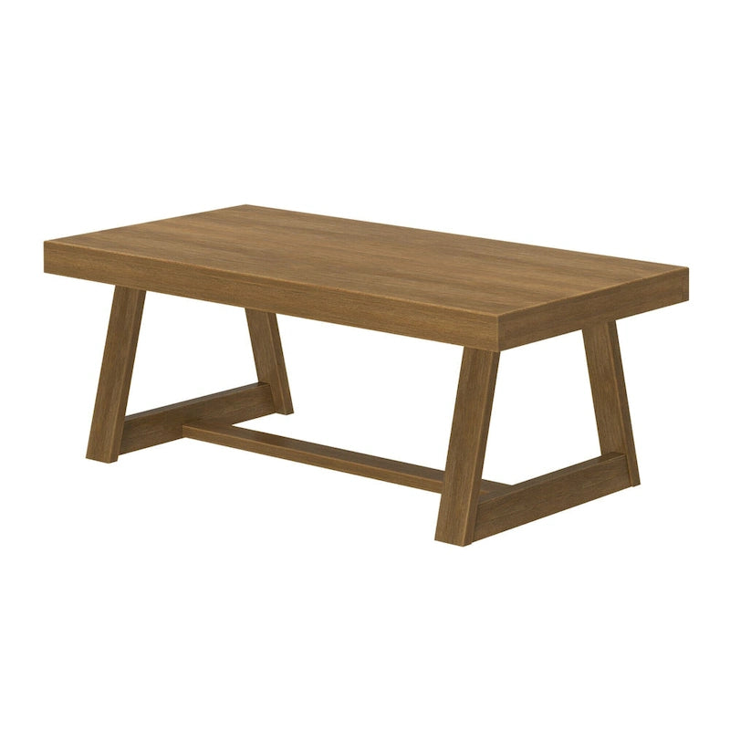 48-Inch Solid Pine Rectangular Trestle Coffee Table