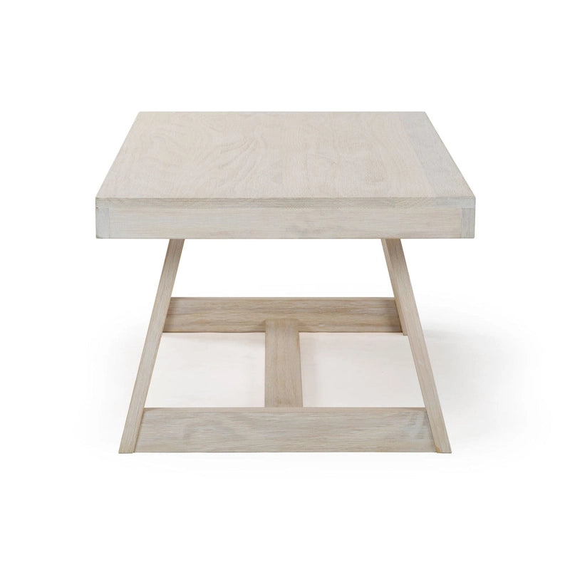 48-Inch Solid Pine Rectangular Trestle Coffee Table