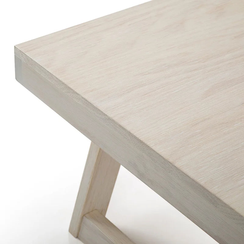 48-Inch Solid Pine Rectangular Trestle Coffee Table