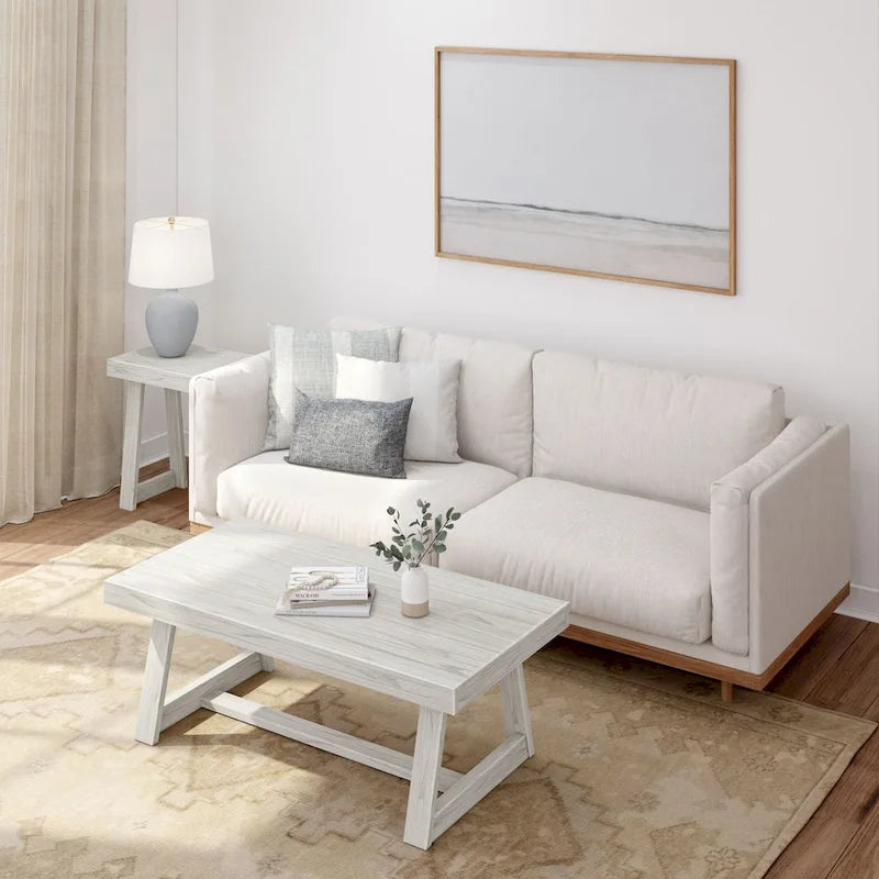 48-Inch Solid Pine Rectangular Trestle Coffee Table