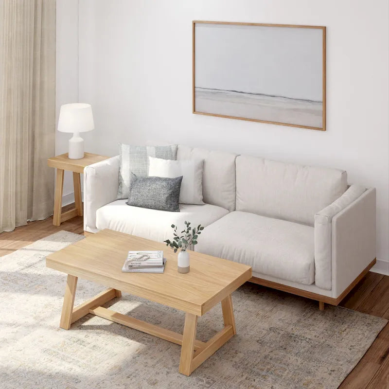 48-Inch Solid Pine Rectangular Trestle Coffee Table