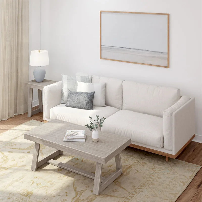 48-Inch Solid Pine Rectangular Trestle Coffee Table