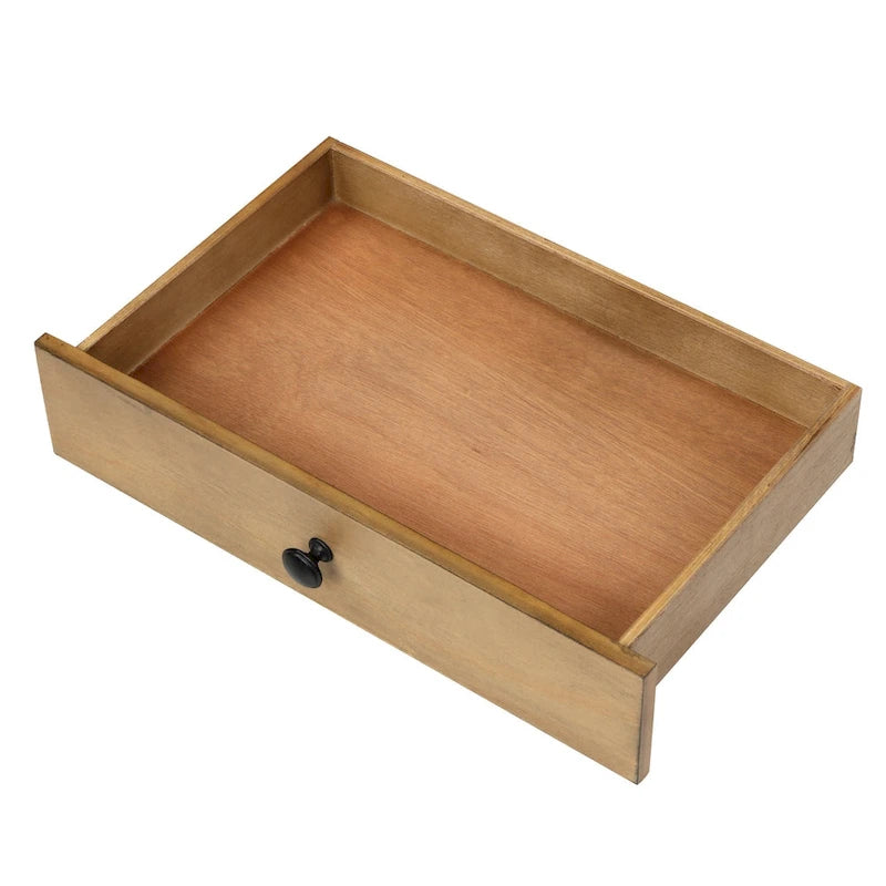 Cushioned Entryway Bench with Two Drawers and Shoe Shelf
