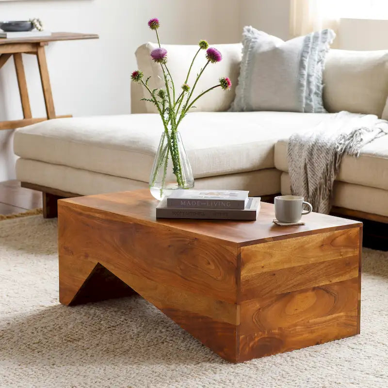 Modern Angular Wood Coffee Table