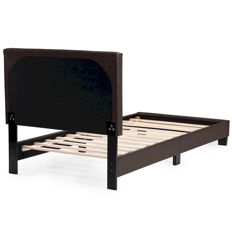 Twin Platform Bed with Button-Tufted Detailing