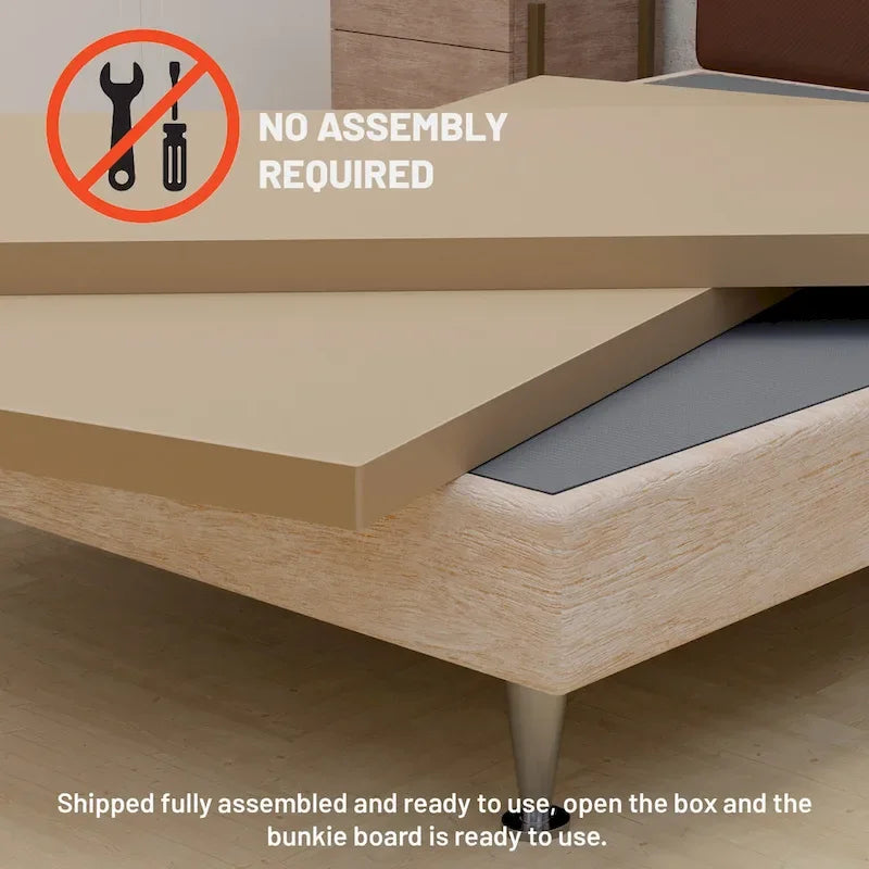 1.5-Inch Gray Split Bunkie Board for Mattress Support
