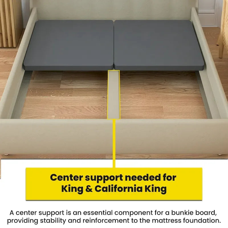 1.5-Inch Gray Split Bunkie Board for Mattress Support