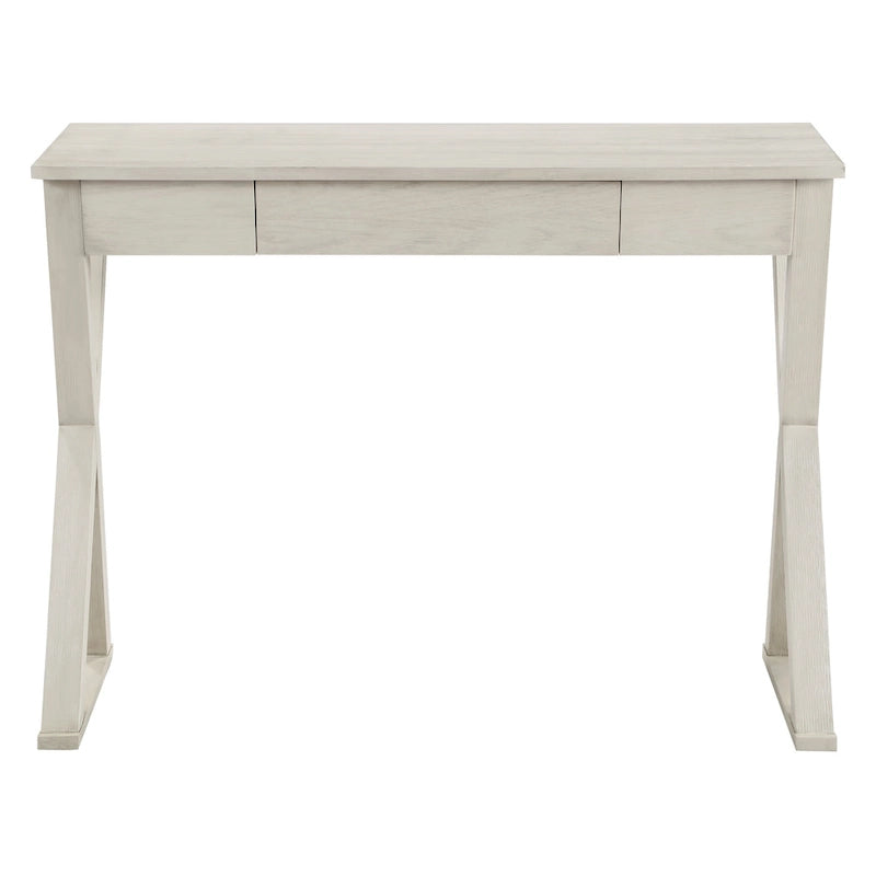 Slim Writing Desk with X-Shaped Supports and Storage Drawer