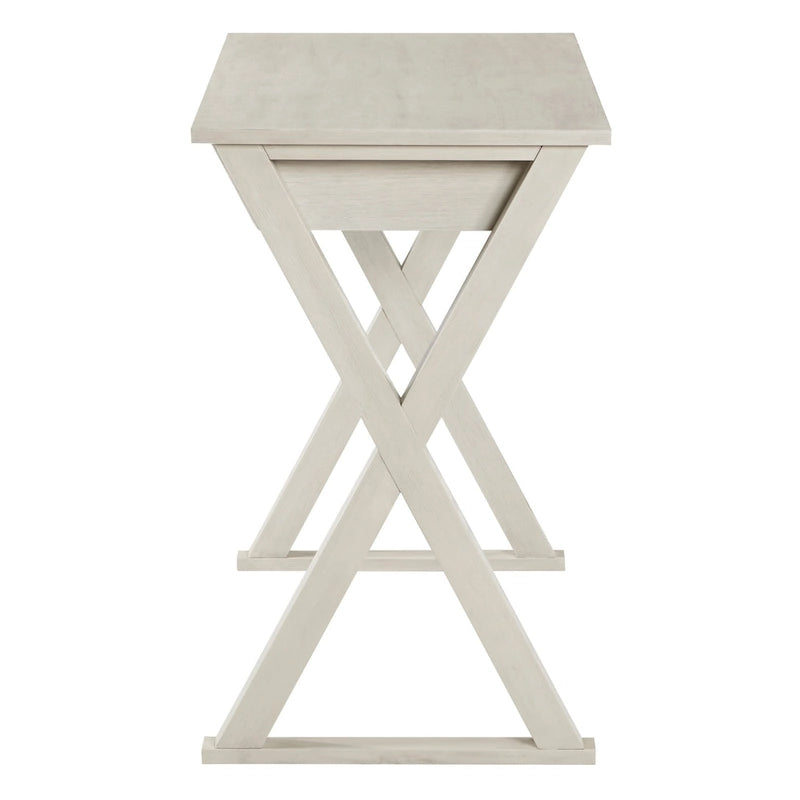Slim Writing Desk with X-Shaped Supports and Storage Drawer