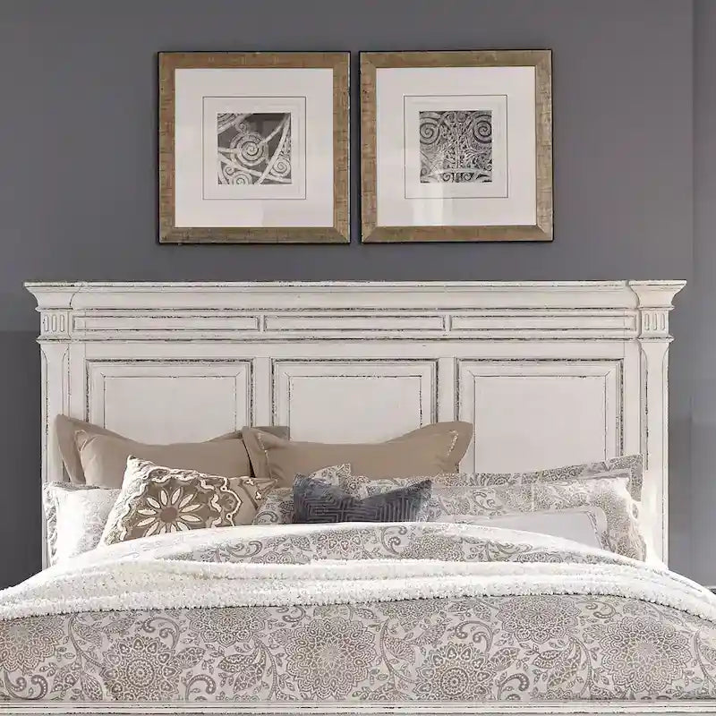 The Gray Barn Abbey Park Weathered Brown & Antique White King Panel Headboard