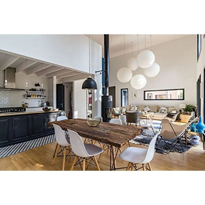 Modern Molded Plastic Dining Chair with Natural Wood Legs