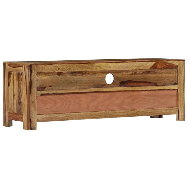 Solid Sheesham Wood TV Stand with 3 Drawers