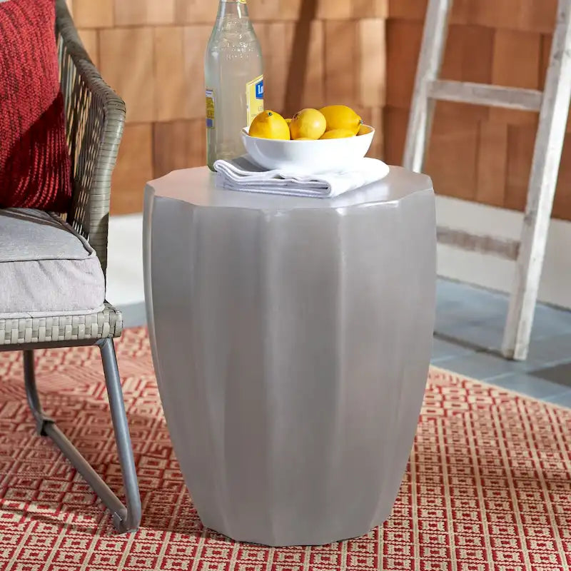 Contemporary Concrete Accent Table for Indoor and Outdoor Use