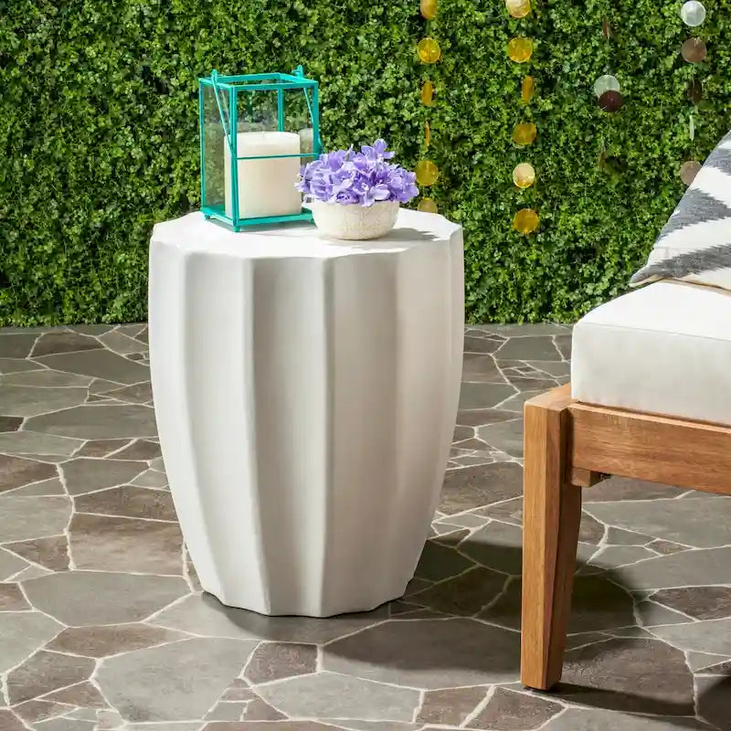 Contemporary Concrete Accent Table for Indoor and Outdoor Use