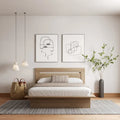 Modern Engineered Wood Platform Bed with Headboard