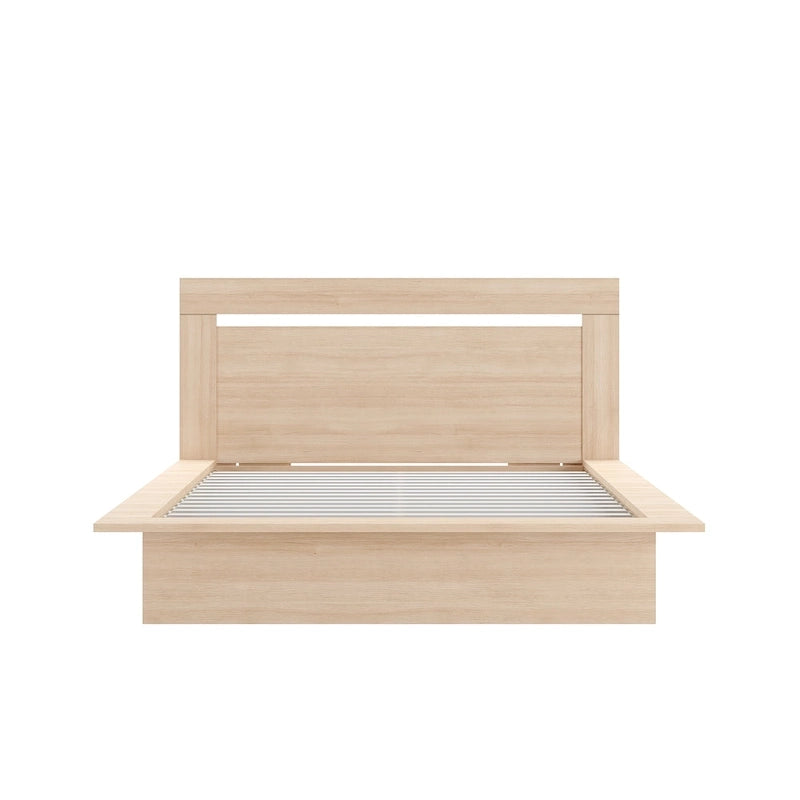 Modern Engineered Wood Platform Bed with Headboard