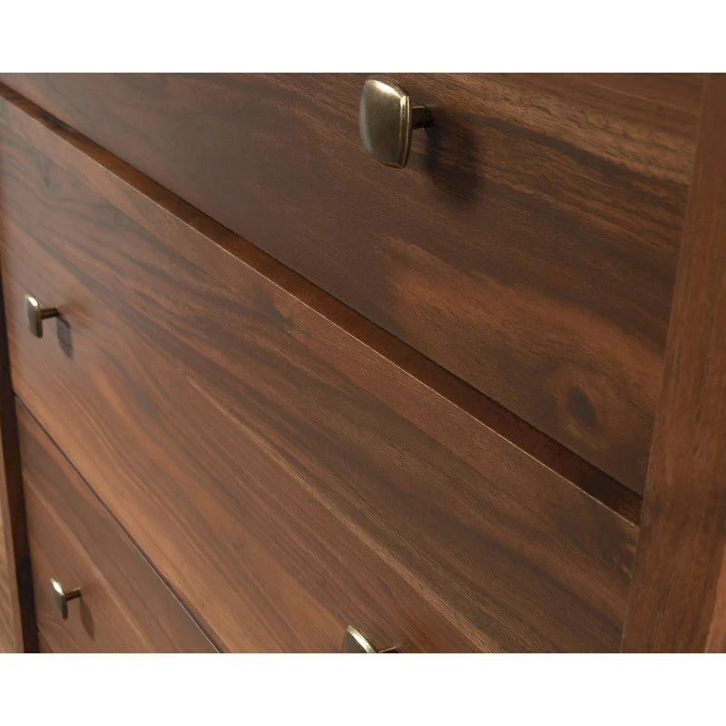 Rustic White Four-Drawer Chest with Deep Lower Drawers