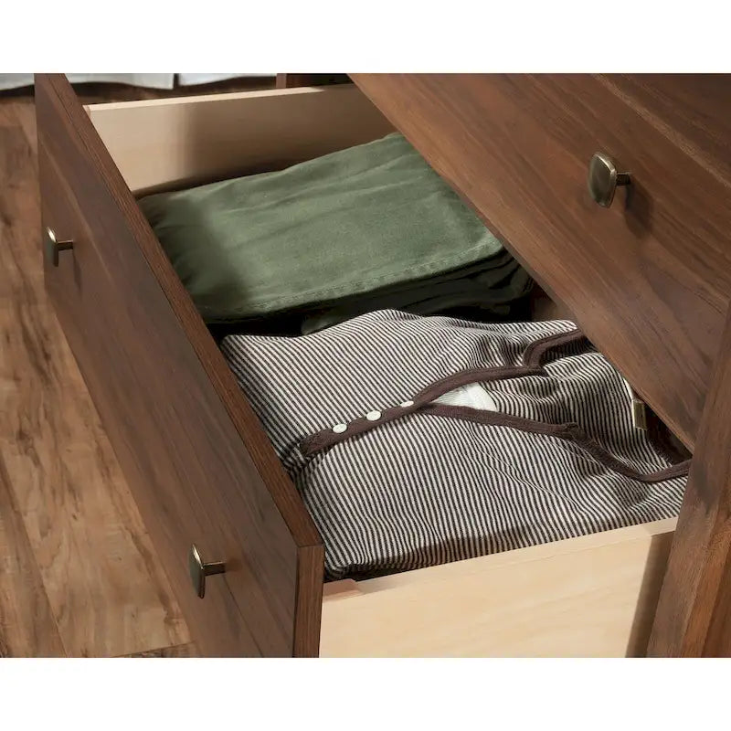 Rustic White Four-Drawer Chest with Deep Lower Drawers