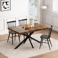 Extendable Dining Table for 4–6 with X-Cross Metal Base
